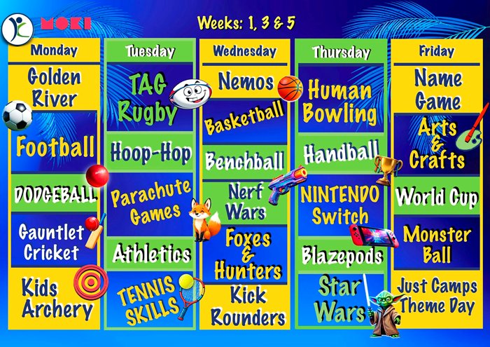Summer Holiday Camp Schedule
