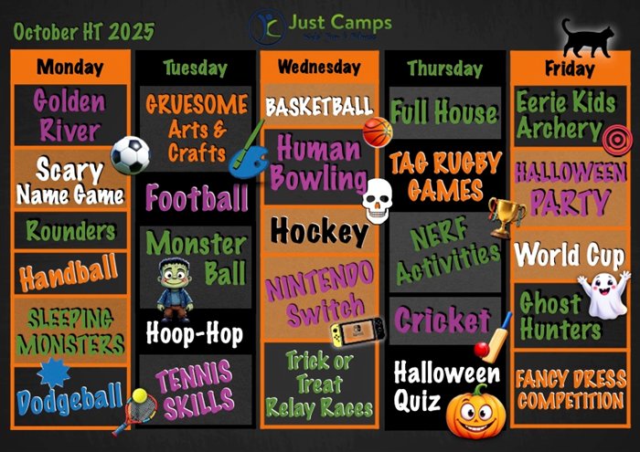 October half term schedule
