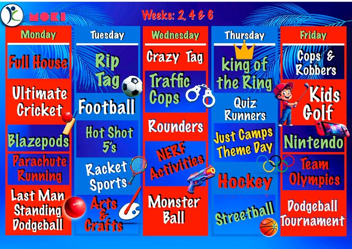 Summer Holiday Camp Schedule