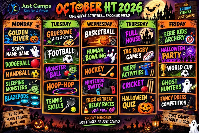 October half term camp schedule